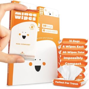 Impossibly Compact Travel Wipes 99.5% Water Safe for Sensitive Skin