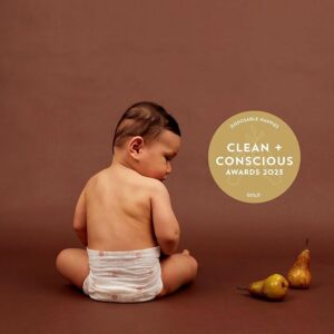 "Baby wearing Joonya Baby Diapers Size 2 ultra slim comfortable eco-friendly diaper"