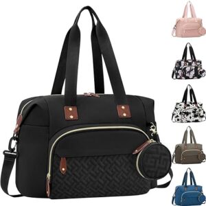 "Diaper Bag Tote Baby Travel Diaper Tote Bag with Pacifier Case in Black"