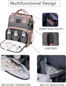 Portable Diaper Bag Backpack with Foldable Changing Station for Newborns
