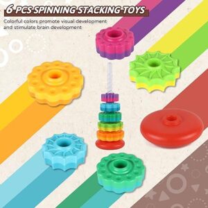 Colorful Baby Spinning Stacking Toys for babies 6-12 months sensory play Safe Montessori Baby Spinning Stacking Toys BPA-free educational gift