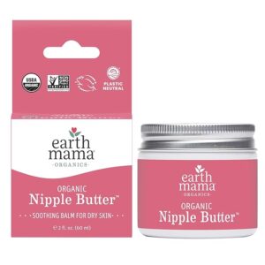 Earth Mama Organic Nipple Butter safe for breastfeeding moms">