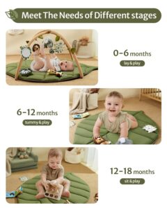 leaf-shaped Blissful Diary Baby Play Mat for infants placed in modern nursery room