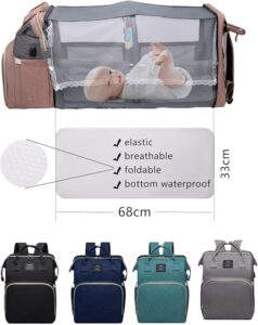 Mom carrying Diaper Bag Backpack with Changing Station for Baby Travel