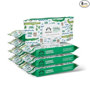 Mama Bear Toddler Toilet Wipes fragrance free plant-based hypoallergenic flushable wipes for sensitive toddler skin – Amazon Brand”