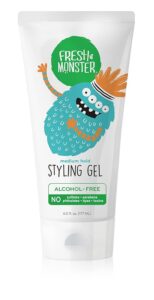 “Fresh Monster Kids Hair Styling Gel – Alcohol-Free Natural Medium Hold Hair Gel for Kids & Toddlers (6oz)”