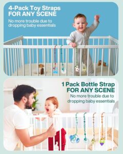 “Toy Straps for Baby 5-Pack Adjustable Silicone Tether for Stroller, High Chair, and Car Seat”