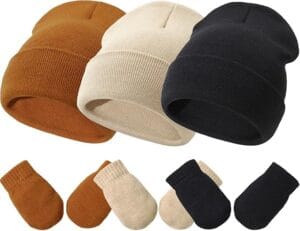 Baby Hats and Mittens Set for Newborns