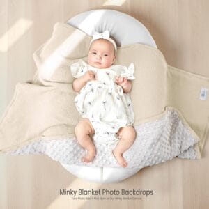 Lulumoon newborn minky dot muslin baby blanket ivory color 30x40 inches