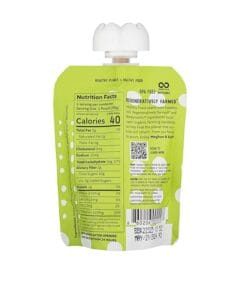 White Leaf Provisions Organic Pear Banana Kiwi Baby Food pouch, 3.17 oz — organic, biodynamic fruit puree made from pear, banana, and kiwi, no added sugar, ideal for babies and toddlers.