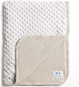 Lulumoon newborn minky dot muslin baby blanket ivory color 30x40 inches