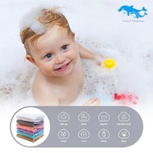 SWEET DOLPHIN 12 Pack Baby Muslin Washcloths