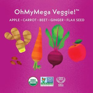 Once Upon a Farm Organic OhMyMega Veggie 3.2 Ounce Pouch for Kids