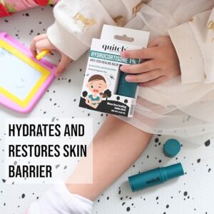 Quitch Hydrocortisone Healing Balm stick for kids with eczema and psoriasis relief, enriched with avocado oil and squalane