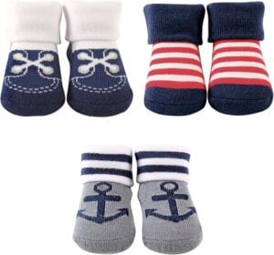 Pack of soft terry cotton Luvable Friends baby socks on Amazon