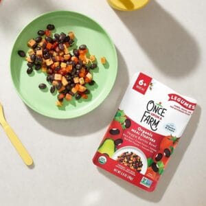 Once Upon a Farm frozen organic baby food pouch — Black Bean, Red Pepper, Sweet Potato & Cilantro, 3.5 oz.