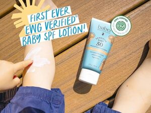 “Babo Botanicals Sensitive Baby Mineral Sunscreen Lotion SPF50 for Babies & Kids – Natural Zinc Oxide, EWG Verified, Vegan, Fragrance-Free”