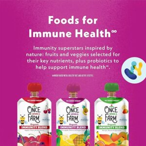 “Once Upon a Farm Organic Pineapple Banana Dragon Fruit Immunity Blend Kids Snack – 3.2oz Pouch”