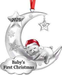 Baby’s First Christmas Ornament 2025 for Newborn Girl and Boy Hanging on Christmas Tree