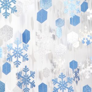 Snowflake Snow Silver Blue Christmas Party Decorations Streamers
