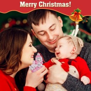 Pink Baby First Christmas Ornament 2025 Personalized with Baby Name