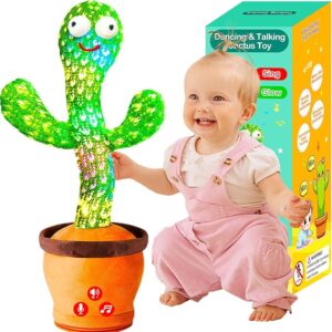 “Volume Adjustable Dancing Talking Cactus Toy for Kids - Singing and Dancing Interactive Baby Toy”