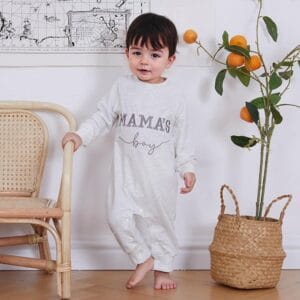 Mama's Boy embroidery jumpsuit long sleeve winter romper for infant