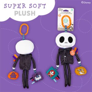 “Disney Baby Nightmare Before Christmas Jack Skellington On The Go Activity Toy with teether, clip, bell chime, and pull-through arms for babies.”