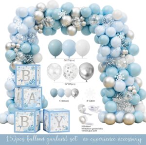 A Little Snowflake Is on The Way baby shower backdrop winter theme