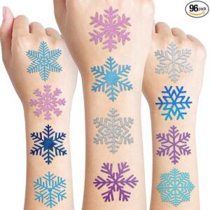 Blue Snowflake Temporary Tattoos
