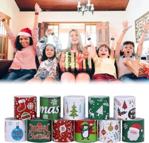 Colorful Christmas slap bracelets with festive designs