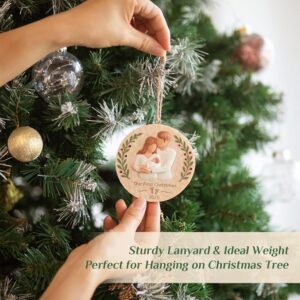 Storieme Our 1st Family Baby’s First Christmas Ornament 2025 – 3D Resin Tree Decoration for Newborn Baby Girl or Boy