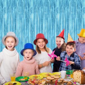 Sky Blue Tinsel Backdrop Curtains