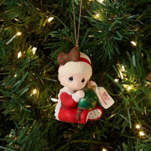 Precious Moments Baby’s First Christmas 2025 Dated Girl Bisque Porcelain Ornament Green Ball Keepsake