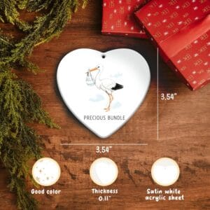 Baby Coming 2026 Ornament – Two-Sided Printed Acrylic Pregnancy Announcement Ornament