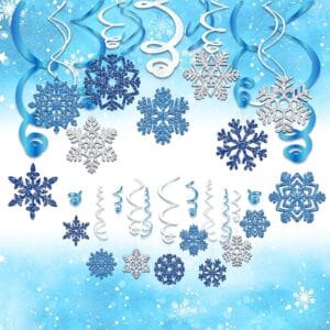 Winter Wonderland Party Decorations with Snowflake Hanging Swirl Decorations