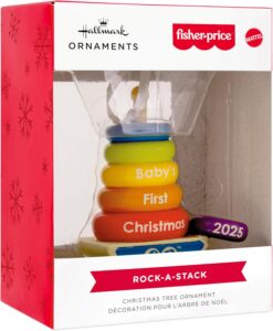 2025 Hallmark Fisher-Price Rock-A-Stack Baby's 1st Christmas ornament gift-ready boxed