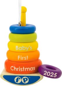 Hallmark Fisher-Price Rock-A-Stack Baby's 1st Christmas 2025 ornament - resin keepsake for newborn