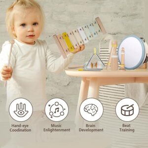 “Neutral-colored toddler musical instruments for early learning”
