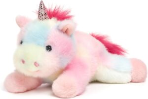 Adorable rainbow unicorn stuffed animal soft plush toy for kids and toddlers