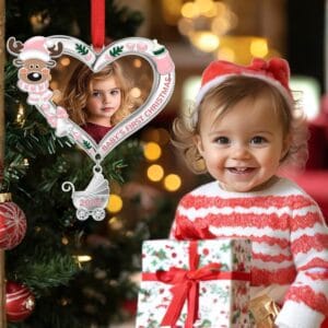 "Personalized 2025 Christmas photo frame ornament for Christmas tree"