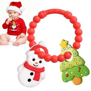 Christmas Baby Teething Toys Snowman Silicone Teether for Infants