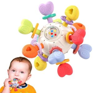 "Baby Montessori Rattle & Teething Toy made of BPA-free silicone for infants 0–12 months."
