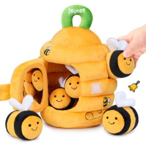 “JoyCat Baby Toys 6-12 Months Soft Beehive with 5 Sensory Bees Montessori Toy Set”
