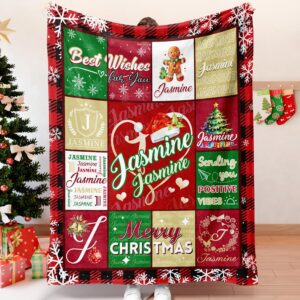 "Personalized Christmas Blanket with Name for Kids and Adults"