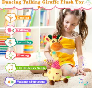 Dancing Talking Giraffe Toy glowing musical stuffed animal repeating baby toy for toddlers