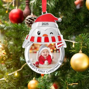 Personalized First Christmas Picture Ornament for Baby Boy and Girl