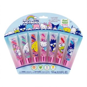 Hello Kitty 7 Piece Plant-Based Swirl Lip Gloss set for kids