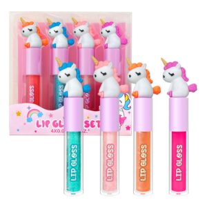 "M&U Unicorn Lip Gloss Stick 4-pack for girls"
