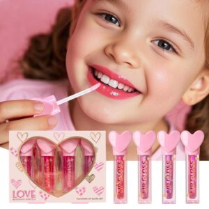 4pc Heart Charm Lip Gloss
